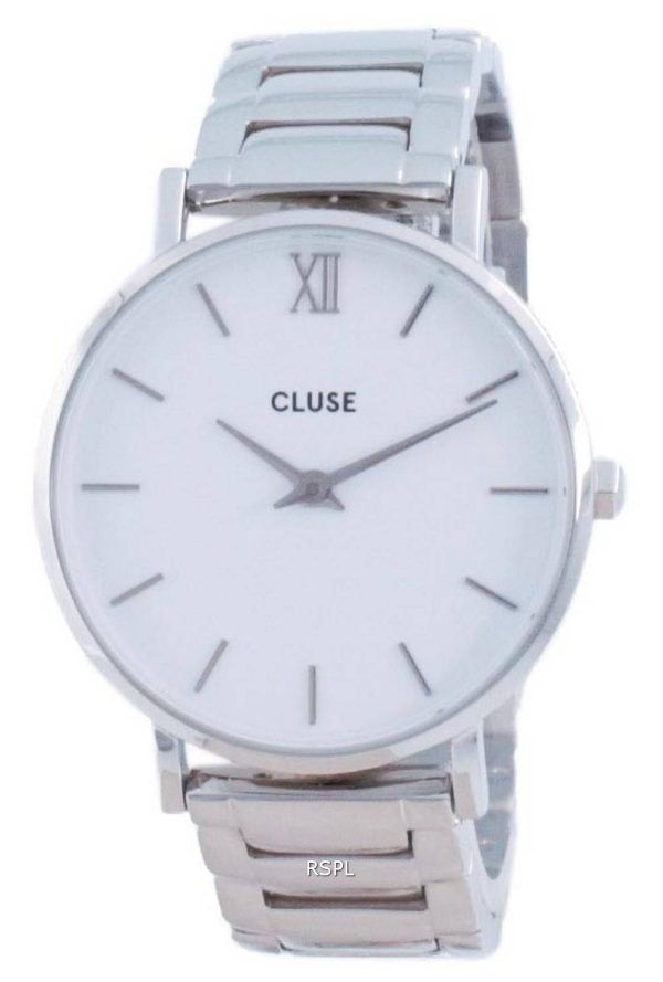 Cluse Minuit 3-Link valkoinen soittaa ruostumatonta terästä kvartsi CW0101203026 naisten kello