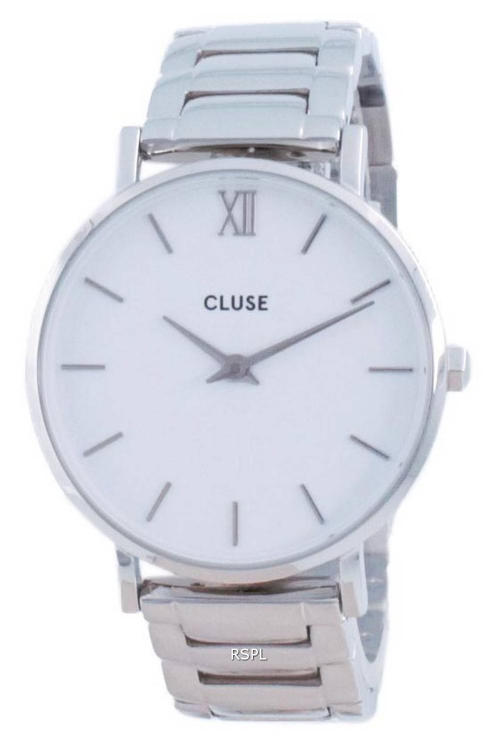 Cluse Minuit 3-Link valkoinen soittaa ruostumatonta terästä kvartsi CW0101203026 naisten kello