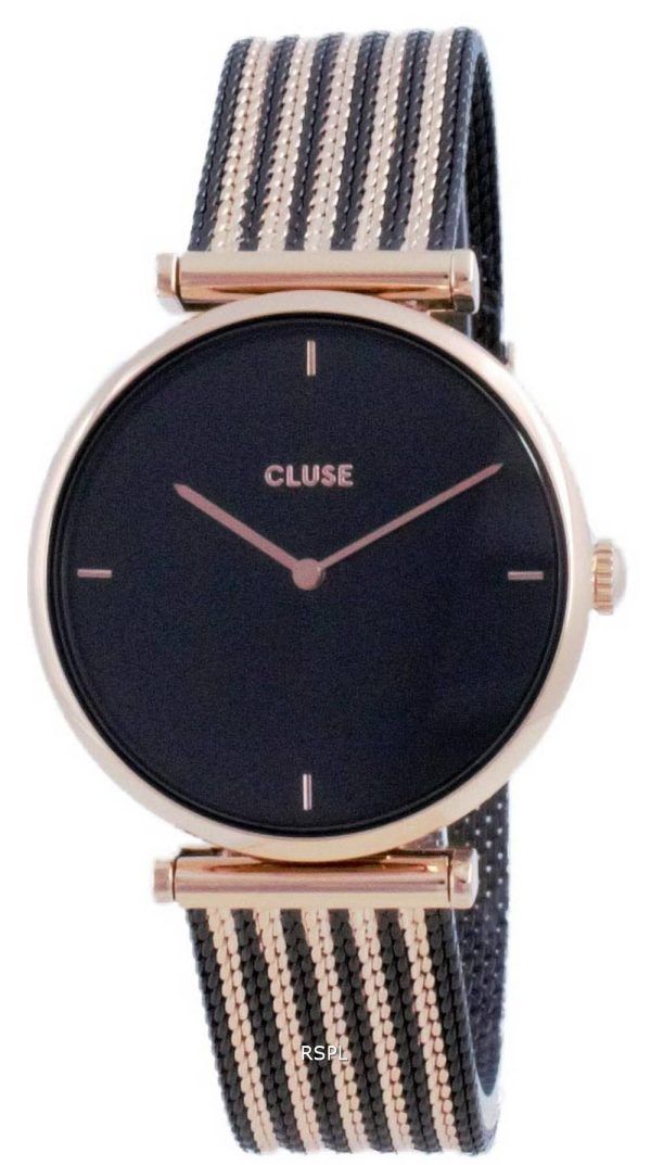 Cluse Triomphe Black Dial kaksisävyinen ruostumaton teräs kvartsi CW0101208005 naisten kello