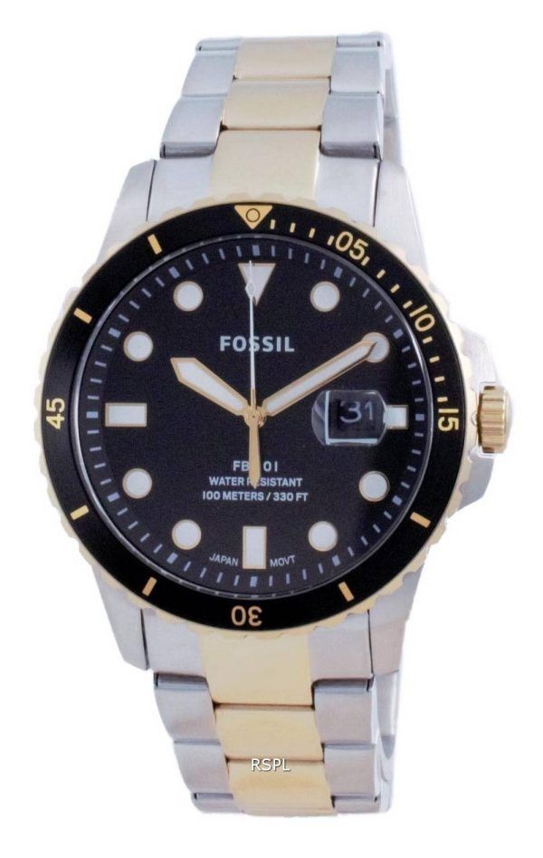 Fossil FB-01 musta kellotaulu ruostumatonta terästä kvartsi FS5653 100M miesten kello