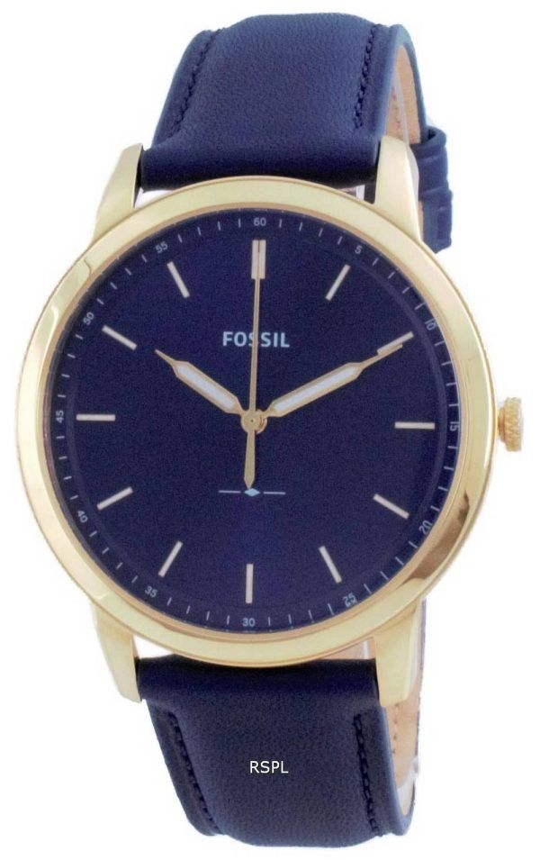 Fossil minimalistinen 3H sininen soittaa kulta sävy ruostumaton teräs kvartsi FS5789 miesten kello