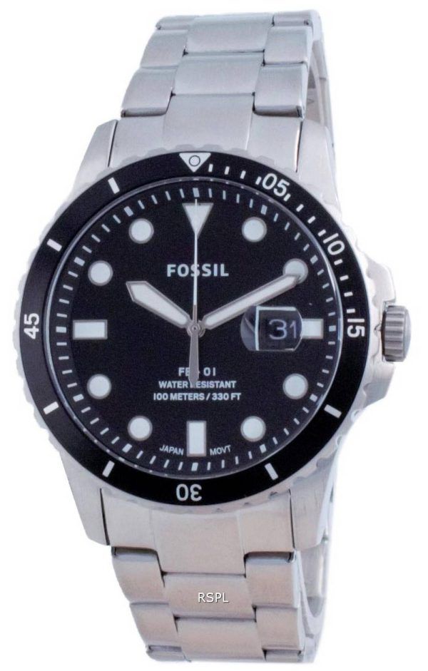 Fossil FB-01 musta kellotaulu ruostumatonta terästä kvartsi FS5805SET 100M miesten kello