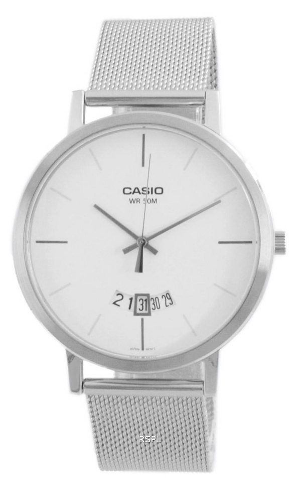 Casio Classic analoginen ruostumaton teräsverkko kvartsi MTP-B100M-7E MTPB100M-7E miesten kello