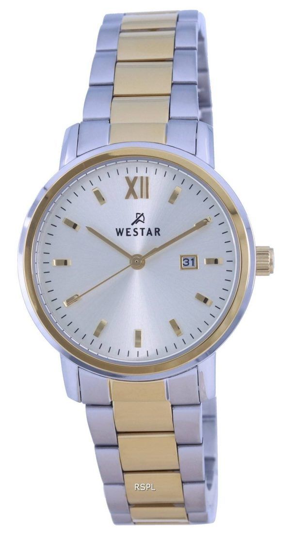 Westarin hopeinen kellotaulu, kaksisÃ¤vyinen ruostumattomasta terÃ¤ksestÃ¤ valmistettu kvartsi 50243 CBN 102 miesten kello