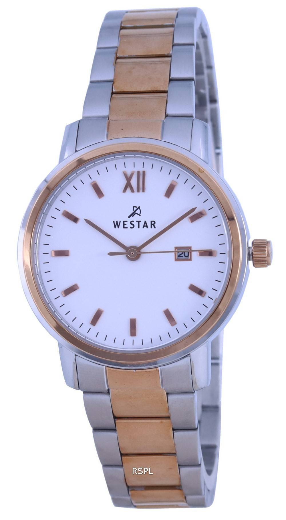 Westar White Kellotaulu kaksisÃ¤vyinen ruostumattomasta terÃ¤ksestÃ¤ valmistettu kvartsi 50243 SPN 601 miesten kello