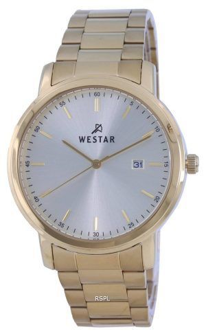 Westarin hopeinen kellotaulu kultasÃ¤vyinen ruostumaton terÃ¤skvartsi 40245 GPN 102 naisten kello