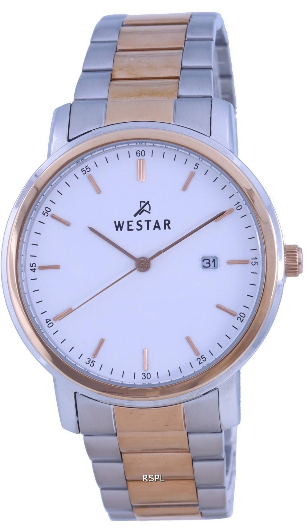 Westar White Kellotaulu kaksisÃ¤vyinen ruostumattomasta terÃ¤ksestÃ¤ valmistettu kvartsi 50245 SPN 601 miesten kello