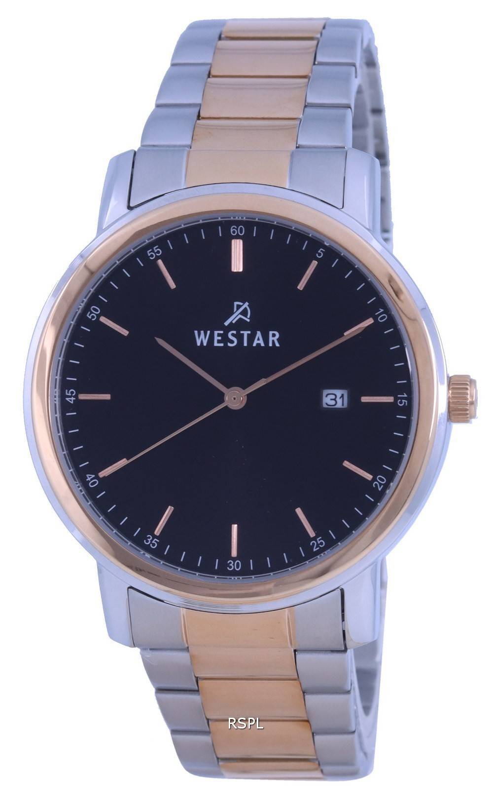 Westar musta kellotaulu kaksisÃ¤vyinen ruostumattomasta terÃ¤ksestÃ¤ valmistettu kvartsi 50245 SPN 603 miesten kello