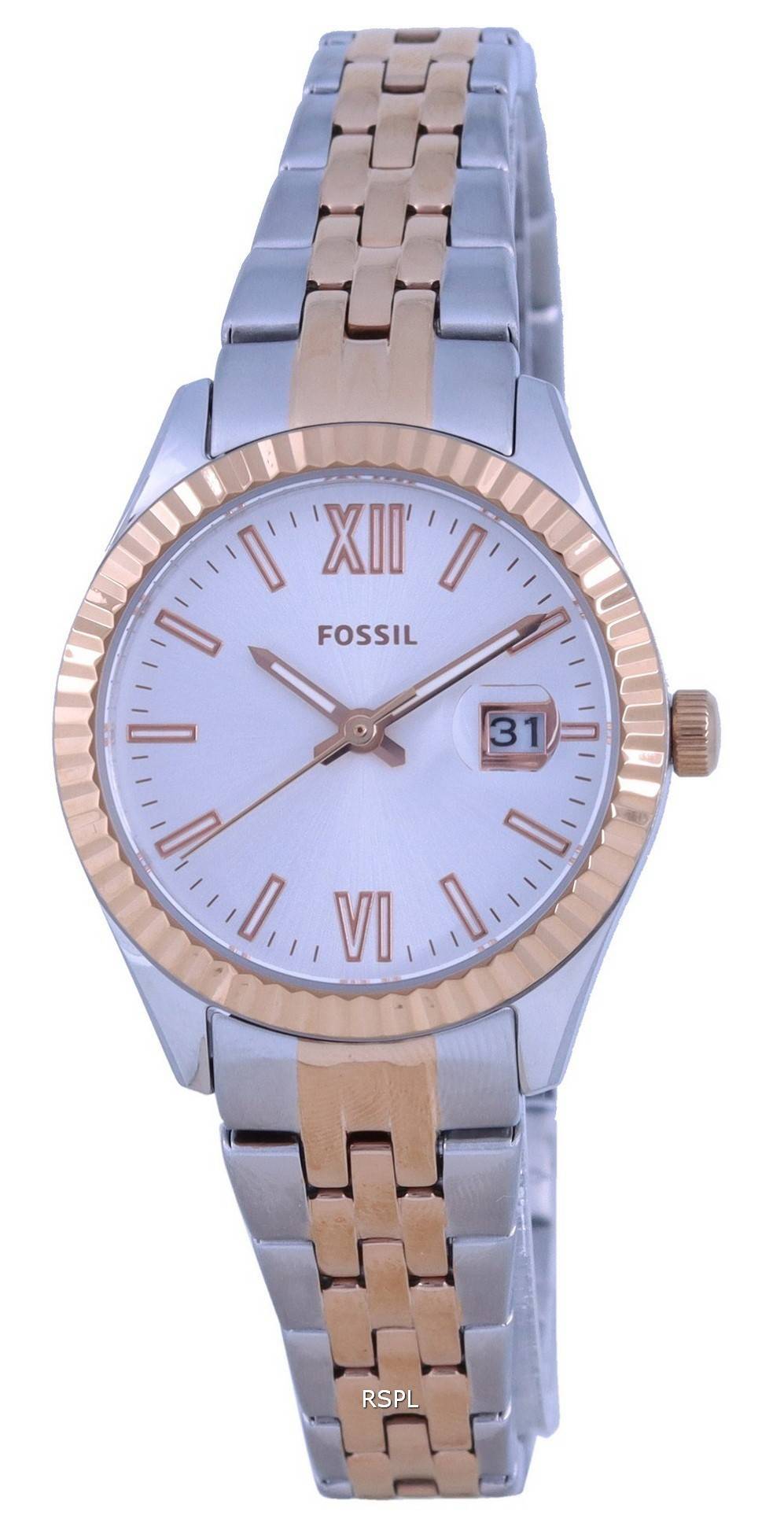 Fossil Scarlette Micro Silver Dial ruostumaton terÃ¤s kvartsi ES4991 naisten kello