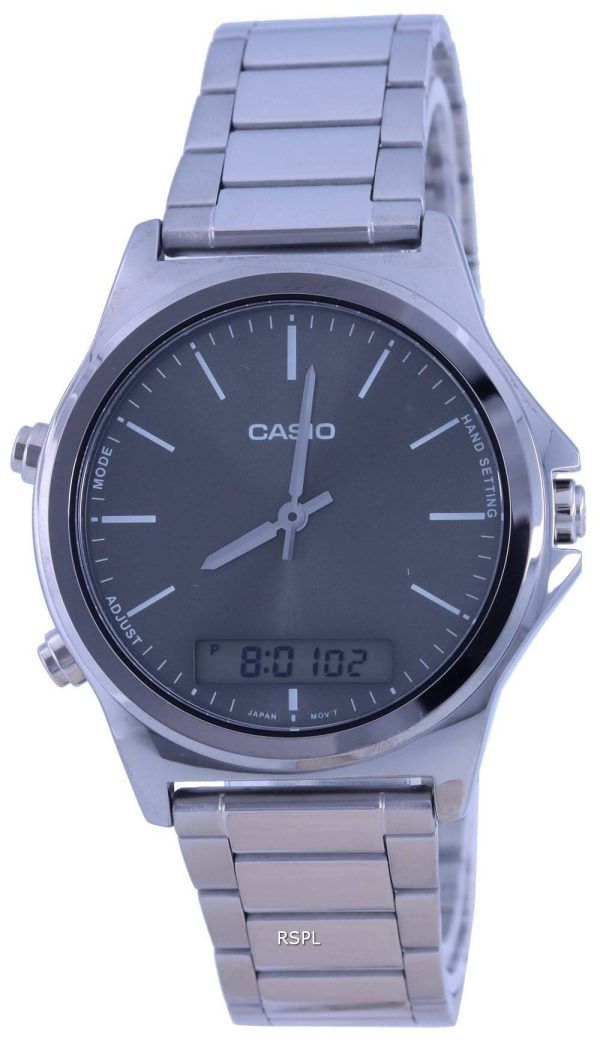 Casio analoginen digitaalinen musta kellotaulu nahkaranneke MTP-VC01L-1E MTPVC01L-1 miesten kello