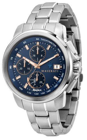 Maserati Epoca Chronograph Sininen kellotaulu nahkaranneke kvartsi R8871618013 100M miesten kello