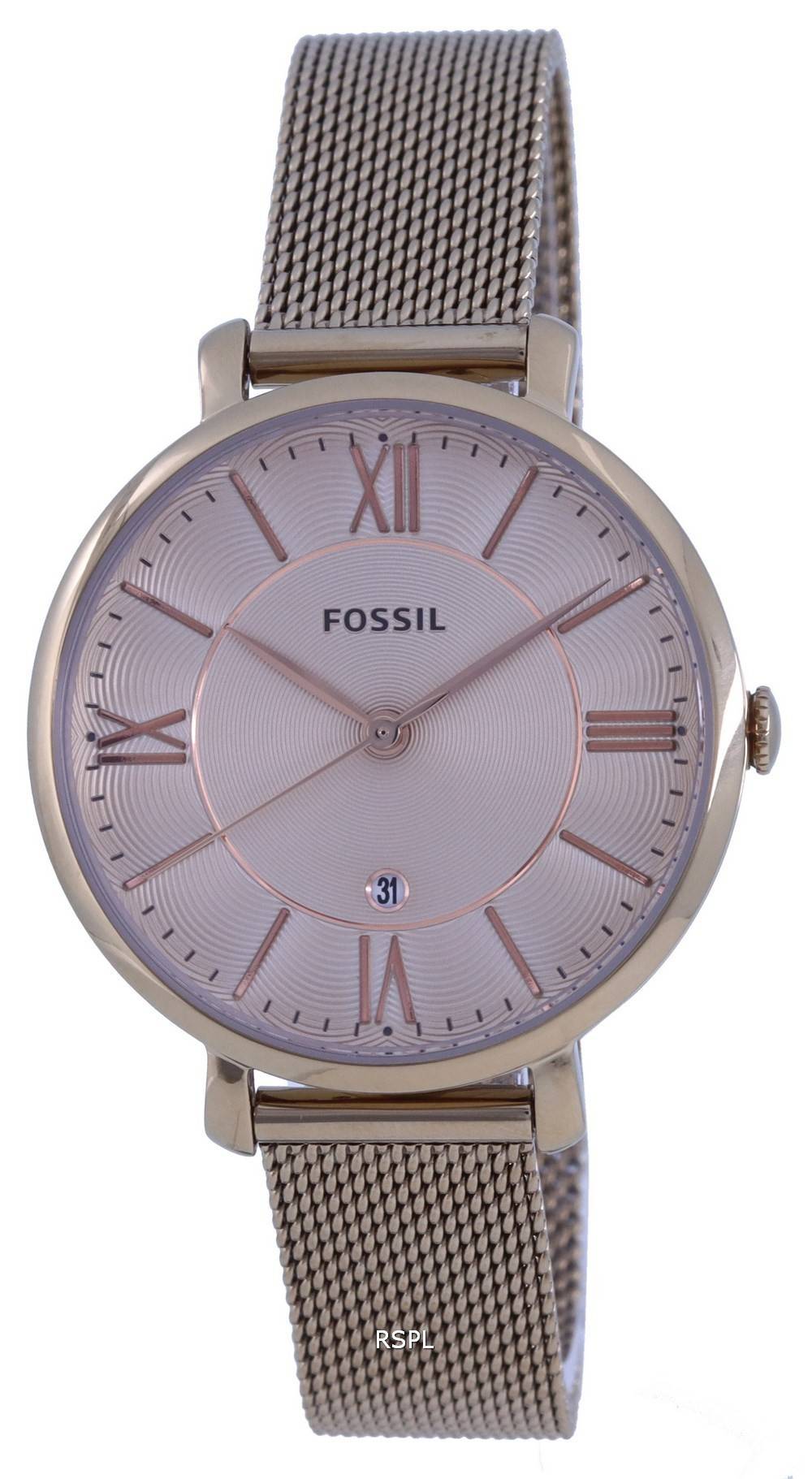 Fossil Jacqueline Rose Gold Tone ruostumattomasta teräksestä valmistettu kvartsi ES5120 naisten kello