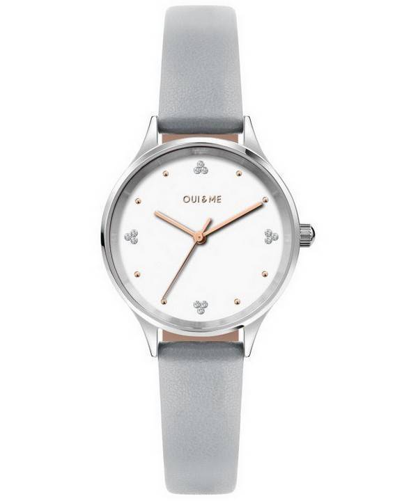 Oui & Me Bichette Crystal Accents valkoinen kellotaulu nahkahihna kvartsi ME010181 naisten kello