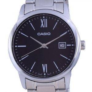 Casio musta kellotaulu ruostumaton teräs analoginen kvartsi MTP-V002D-1B3 MTPV002D-1 miesten kello
