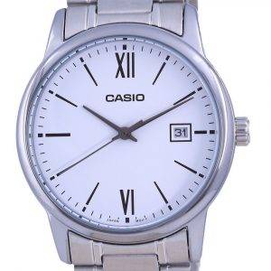 Casio White Dial ruostumaton teräs analoginen kvartsi MTP-V002D-7B3 MTPV002D-7 miesten kello