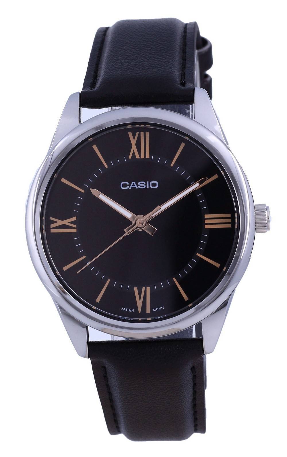 Casio musta kellotaulu ruostumaton teräs analoginen kvartsi MTP-V005L-1B5 MTPV005L-1 miesten kello