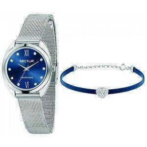 Sector 955 Sininen kellotaulu ruostumattomasta teräksestä valmistettu kvartsi R3253518506 naisten kello