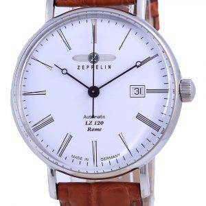 Zeppelin LZ120 Rooman valkoinen kellotaulu nahka automaattinen 7154-1 71541 miesten kello