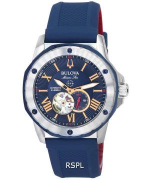 Bulova Marine Star avoin sydän, sininen kellotaulu automaattinen sukeltaja 98A282 200M miesten kello