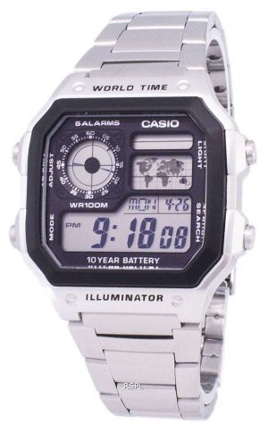 Casio digitaalinen maailmanaika WR100M AE-1200WHD-1AVDF AE-1200WHD-1AV miesten kello