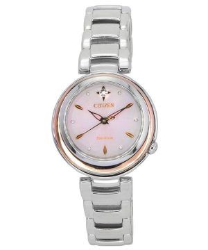 Citizen L Eco-Drive Diamond Accent ruostumattomasta teräksestä vaaleanpunainen kellotaulu EM0589-88X naisten kello