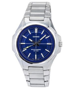 Casio Standard Analoginen ruostumattomasta teräksestä valmistettu sininen kellotaulu aurinkopaneeli MTP-RS100D-2A miesten kello
