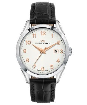 Philip Watch Roma nahkaranneke valkoinen kellotaulu kvartsi R8251217002 miesten kello