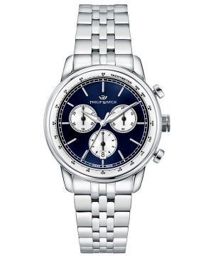 Philip Watch Anniversary Chronograph ruostumaton teräs sininen kellotaulu Quartz R8273650004 100M miesten kello