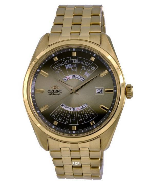 Orient Contemporary monivuotinen kalenteri kultasävyinen automaattinen RA-BA0001G10B miesten kello