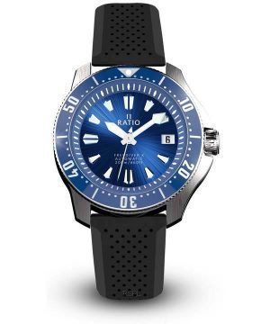 Ratio FreeDiver X Ocean Blue sinisellä keraamisella upotekoristeella automaattinen RTX003 200M miesten kello