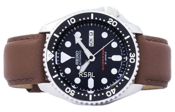 Seiko automaattinen Diver suhde ruskea nahka SKX007J1 LS12 200M Miesten Watch