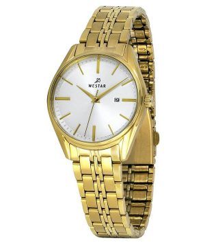 Westar Profile kultasävyinen ruostumaton teräs valkoinen kellotaulu kvartsi 40210GPN107 naisten kello