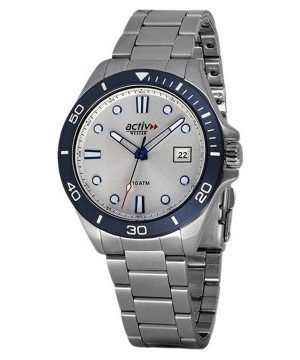 Westar Activ Sports ruostumattomasta teräksestä valmistettu hopea kellotaulu kvartsi 90250SZN101 100M miesten kello