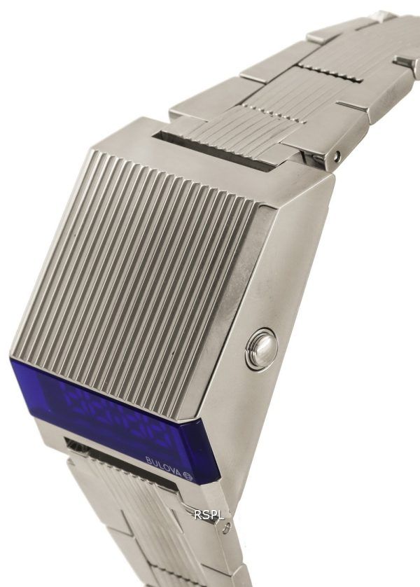 Bulova Computron Archive Series ruostumattomasta teräksestä valmistettu sininen kellotaulu kvartsi 96C139 miesten kello