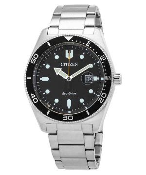 Citizen Core Collection Eco-Drive ruostumattomasta teräksestä valmistettu musta kellotaulu AW1760-81E 100M miesten kello