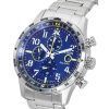 Citizen Pilot ruostumattomasta teräksestä valmistettu sininen kellotaulu Chronograph Eco-Drive CA0790-83L 100M miesten kello