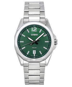 Casio Standard analoginen ruostumattomasta teräksestä valmistettu vihreä kellotaulu kvartsi MTP-E725D-3A miesten kello