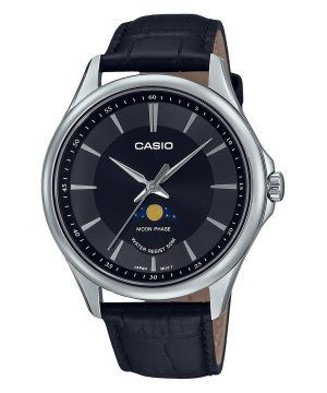 Casio Standard Analog Moon Phase nahkaranneke musta kellotaulu kvartsi MTP-M100L-1A miesten kello