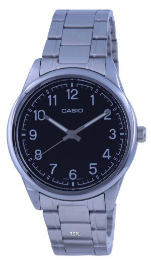Casio musta kellotaulu ruostumattomasta teräksestä analoginen kvartsi MTP-V005D-1B4 MTPV005D-1 miesten kello