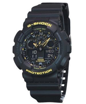 Casio G-Shock Caution Keltainen analoginen digitaalinen hartsihihna musta kellotaulu GA-100CY-1A 200M miesten kello