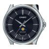 Casio Standard Analog Moon Phase nahkaranneke musta kellotaulu kvartsi MTP-M100L-1A miesten kello