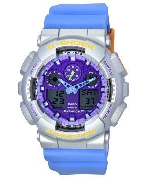 Casio G-Shock Euphoria analoginen digitaalinen sininen hartsihihna violetti kellotaulu kvartsi GA-100EU-8A2 200M miesten kello