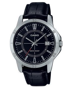 Casio Standard analoginen nahkaranneke musta kellotaulu kvartsi MTP-V004L-1C miesten kello