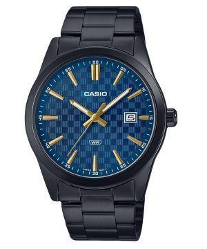 Casio Standard analoginen musta ionipinnoitettu ruostumaton teräs sininen kellotaulu kvartsi MTP-VD03B-2A miesten kello