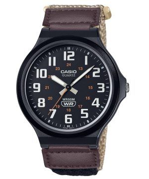 Casio Standard analoginen kangashihna musta kellotaulu kvartsi MW-240B-5BV miesten kello