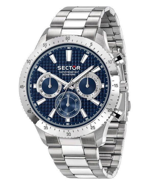 Sector 270 monitoiminen ruostumattomasta teräksestä valmistettu sininen kellotaulu kvartsi R3253578022 miesten kello