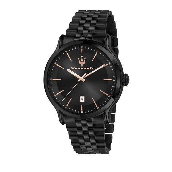 Maserati Epoca Limited Edition ruostumattomasta teräksestä valmistettu musta kellotaulu kvartsi R8853118022 100M miesten kello
