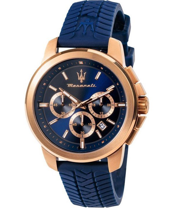 Maserati Successo Lifestyle Chronograph kumihihna sininen kellotaulu kvartsi R8871621034 miesten kello