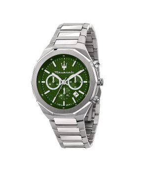 Maserati Stile Chronograph ruostumaton teräs vihreä kellotaulu kvartsi R8873642011 100M miesten kello