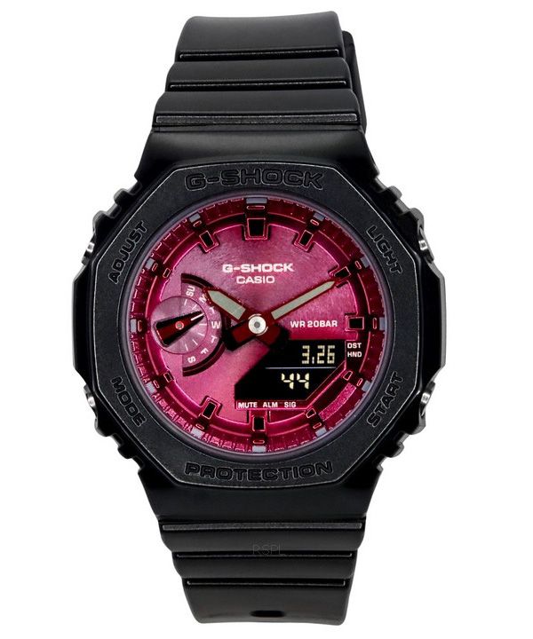 Casio G-Shock analoginen digitaalinen hartsihihna viininpunainen kellotaulu kvartsi GMA-S2100RB-1A 200M naisten kello